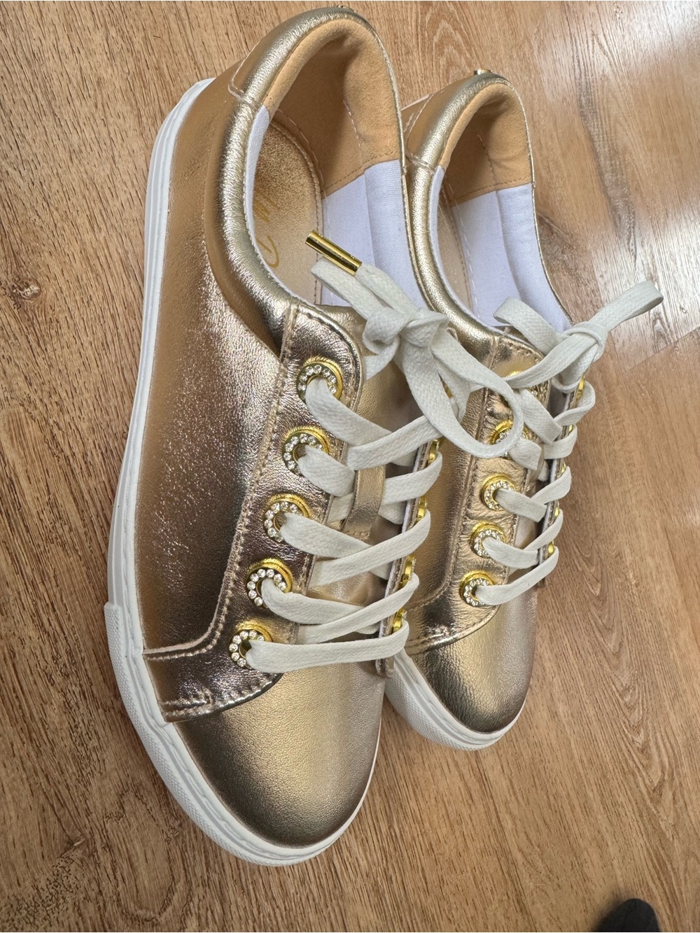 Lilly Pulitzer Metallic Gold Lace-Up Sneakers
